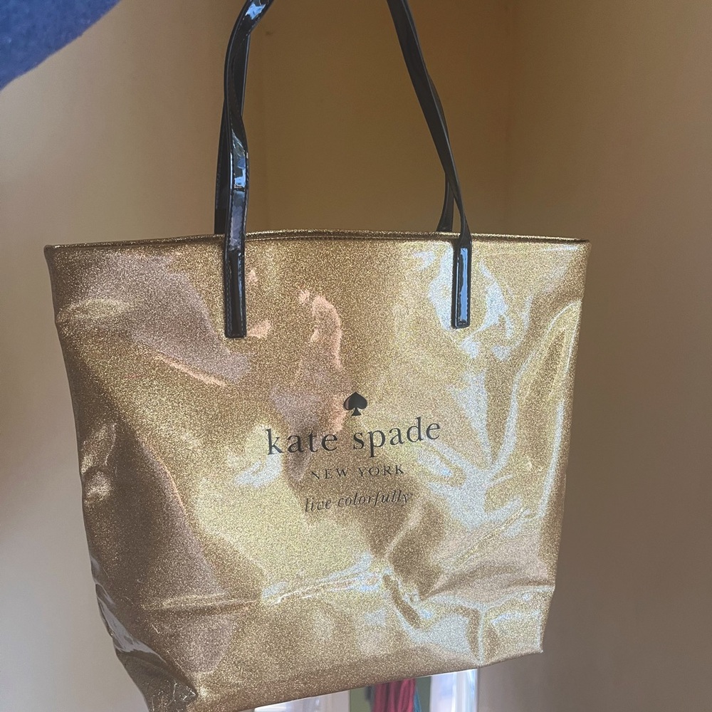 Kate Spade gold glitter tote ✨